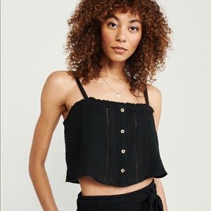Abercrombie button down crop top cami